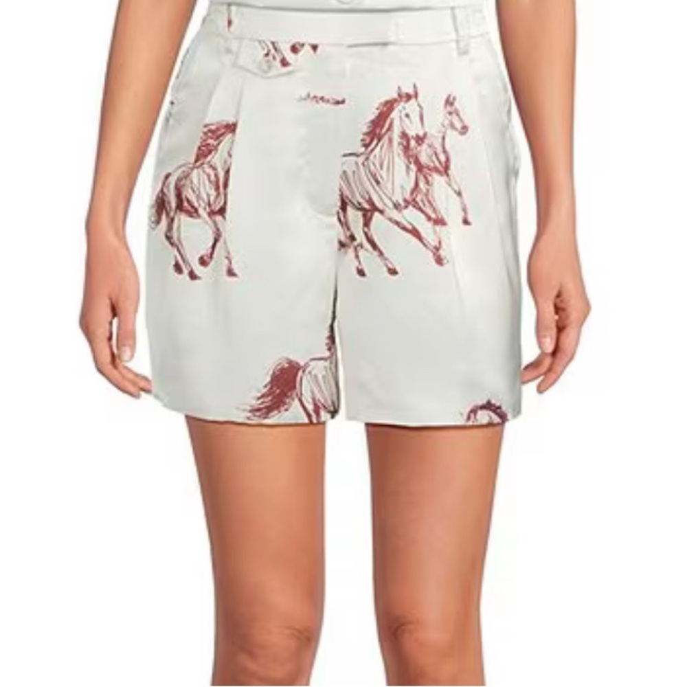 Le' AL.X
Horse Motif Satin High Rise Coin Pocket Trouser Shorts